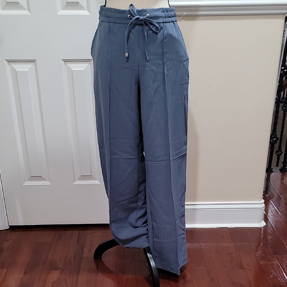 Elegant Women's Slate Blue Wide Leg Pants